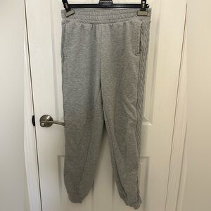 Grey Sweatpants with Knitted Detail on Sides, Sz M